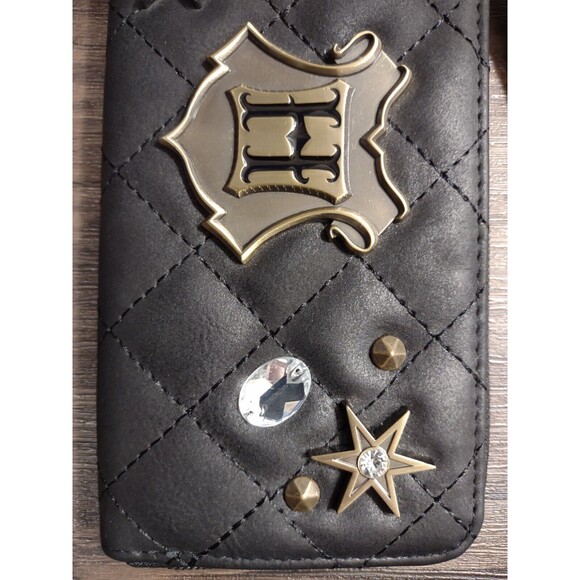 Harry Potter Hogwarts Crest Wallet Faux Leather Stars Studded Gems Bioworld - Picture 4 of 8